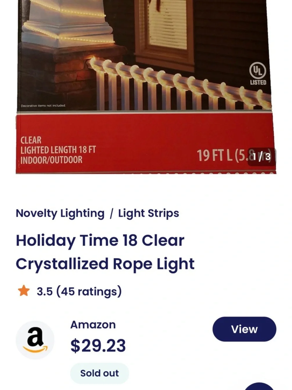 Set/2 Holiday Time Clear Crystallized Rope Light - Warm White